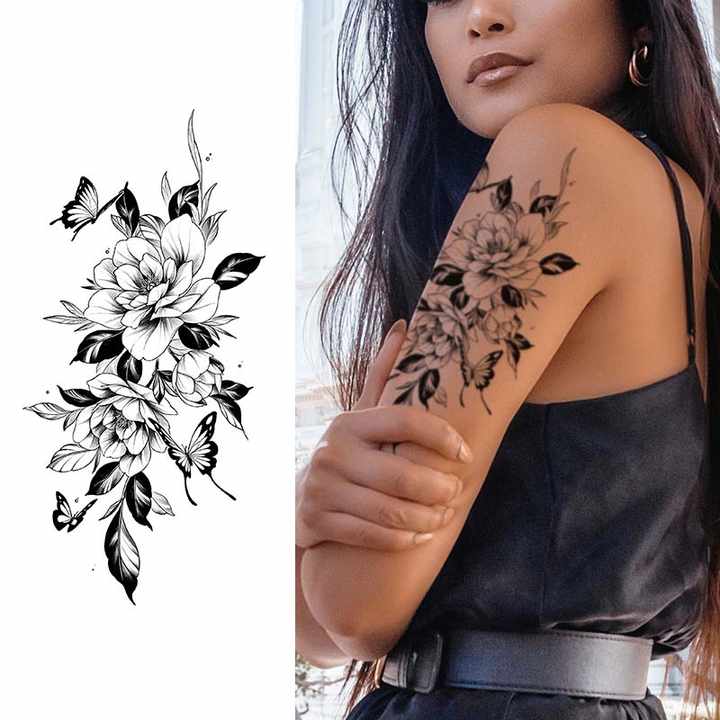Desechable caliente impermeable tatuaje pegatina tatuaje realista para brazo pierna espalda hombres mujeres tatuaje temporal plantilla pegatina cuerpo artes