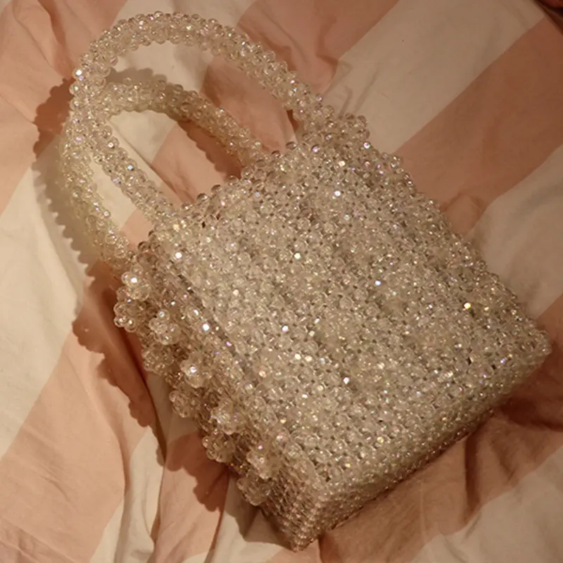 Nuove borse tessute di cristallo del progettista borse da pranzo della giovane signora borse a mano di cristallo del partito delle signore per le femmine