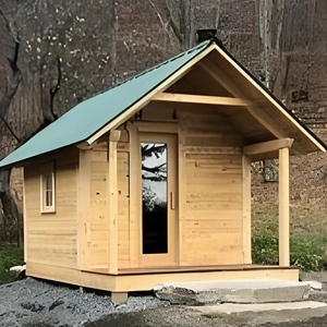 Crafted From Red Cedar Barrel Outdoor Sauna Room With Dry Steam Health Spa Pine and Computer Control Panels With <strong>LED</strong> Light. - Product Image 1