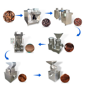 Máquina de fabricación de polvo de cacao personalizada de fábrica, prensa de manteca de cacao, secado de granos, línea de fabricación de chocolate, máquinas de procesamiento de cacao - Product Image 1