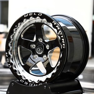 Agressief <span class=keywords><strong>5</strong></span>-spaaks Gesmede Wiel Voor Krachtige Muscle Cars | Meerdelig Raceontwerp Met Zwarte En Gepolijste Afwerking - Product Image 3