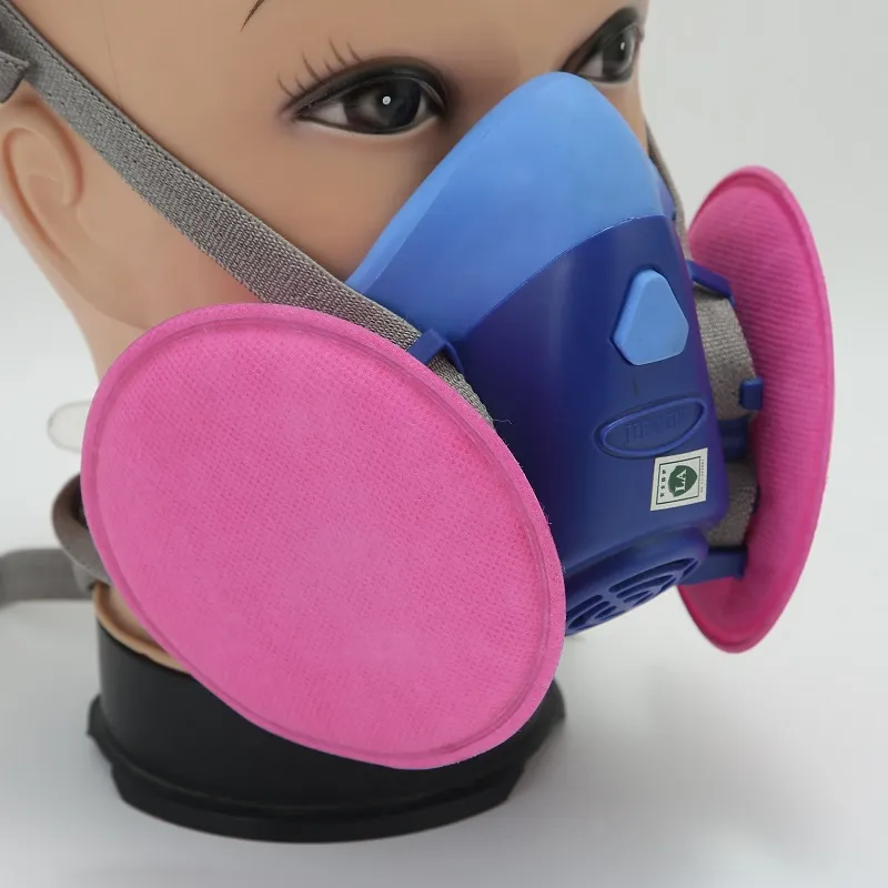 OEM ODM Respirateurs Protection chimique Double filtres Masque à gaz Certificat CE industriel Demi-visage Anti-gaz Respirateur