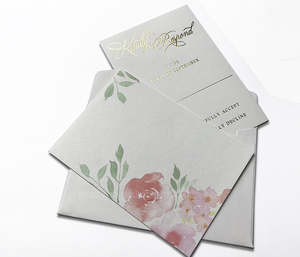 Printing <strong>White</strong> Envelope Customized Greeting Card Sets <strong>Gold</strong> Wedding Invitations - Product Image 1
