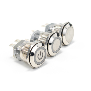 HUSA vendita calda interruttore in metallo illuminato da 22mm 1NO impermeabile chiusura a molla carica a pulsante funzione di controllo 10A - Product Image 2