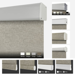 Customized Size Roller Blinds Noise-Free Operation <strong>with</strong> Cassette System Perfect Fit for French <strong>Windows</strong> <strong>Built</strong>-in Installation - Product Image 3