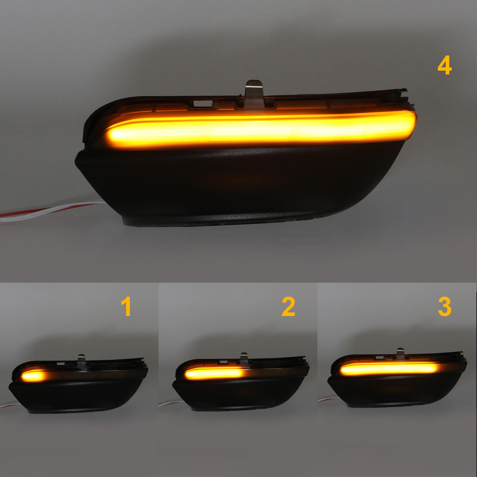 Yellow Sequential Turn Signal Smoked Black