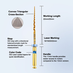 Fichiers rotatifs endodontiques en Niti dentaire, fichiers rotatifs universels en Niti dentaire, fichiers rotatifs endodontiques dentaires - Product Image 3