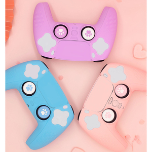 <strong>Custom</strong> Pink Cat Paw Silicone PS5 <strong>Controller</strong> Skins Protective Case Dust <strong>Shell</strong> Rubber PS5 Gaming <strong>Controller</strong> Cover