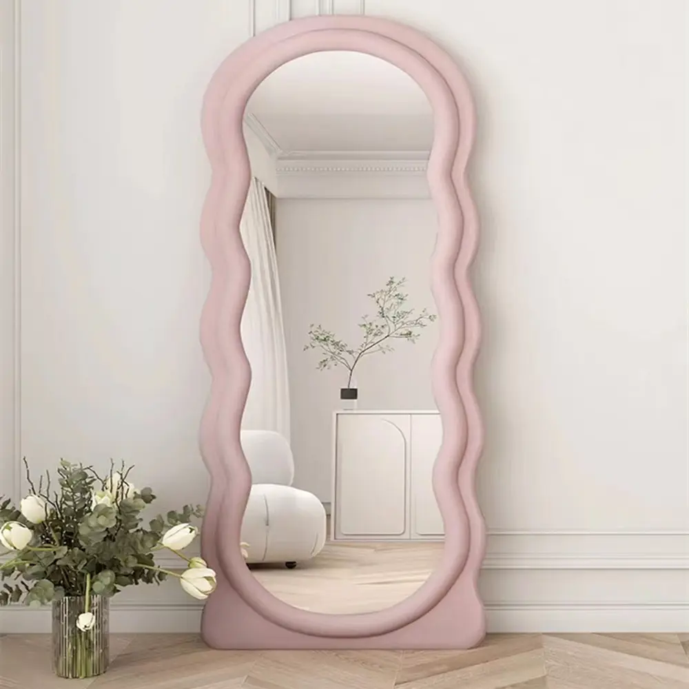 Miroirs de sol de Style à la mode miroir pleine longueur en forme de vague pour le salon