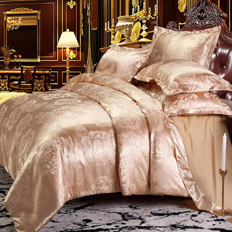 Giá rẻ Jacquard Duvet và bộ đồ giường bộ và bộ sưu tập tấm Set Linen Quilt Bộ Vua kích thước cho khách sạn nhà sản xuất tại Trung Quốc