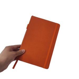 A5 Größe Schwarz Custom mit Ihrem eigenen Front Cover Design Leder Journal Dot Grid Hardcover Notebooks - Product Image 2