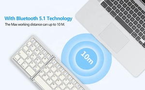 Klavierteil Bluetooth Klaviertisch faltbar tragbare kabellose Tastatur mit Touchpad Reisetechnik-Tastatur für iOS Android Windows Mac - Product Image 4