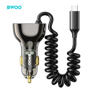 Bwoo 2025มาใหม่เครื่องชาร์จไฟความเร็วสูงแบบ A + C 3A พอร์ตคู่สำหรับรถยนต์พร้อมสาย Type-C PD 30W - Product Image 2