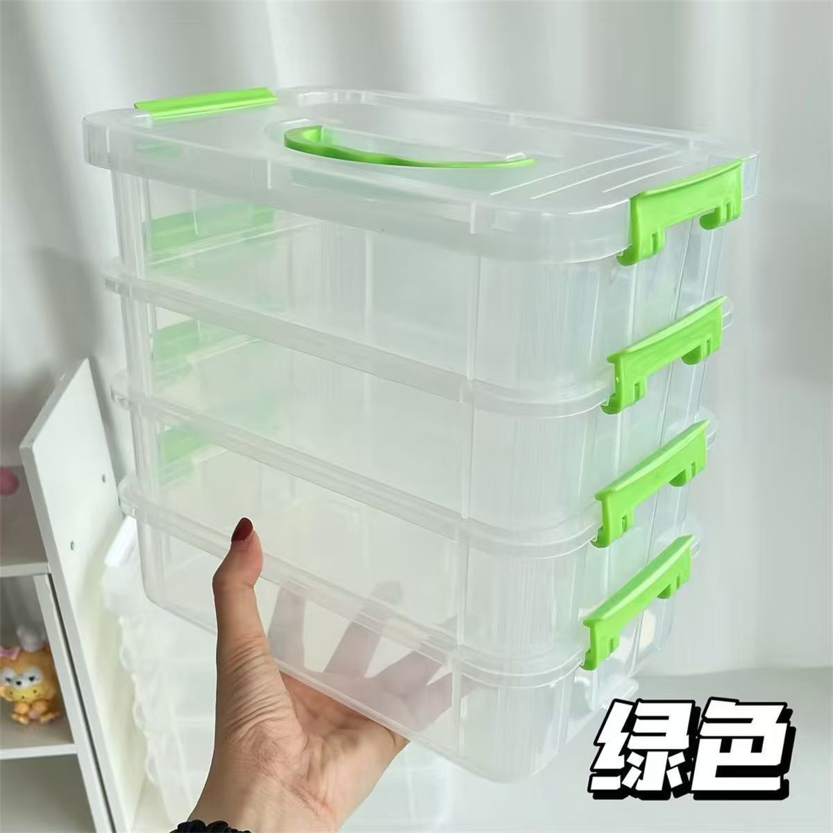 Thickened medium green 4-layer cover-bag