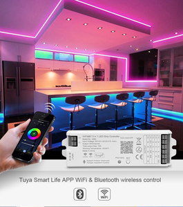 高性能5合1 12V 24V 2.4G射频RGB RGBW图亚应用无线控制发光二极管条控制器 - Product Image 3