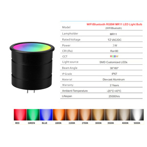 Açık peyzaj ışığı BT Tuya kontrol RGB dim akıllı Wifi RGBW MR11 Led ampul Spot işık Led akıllı ampul Alexa lamba - Product Image 3
