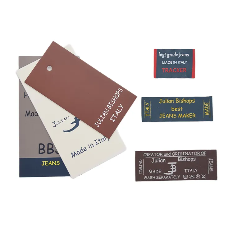 Luxuriöse recycelte Etiketten für Kleidung geprägt individueller Druck Hang-Tags spezieller Karton Kleidung-Hang-Tags für Kleidung eigenes Logo