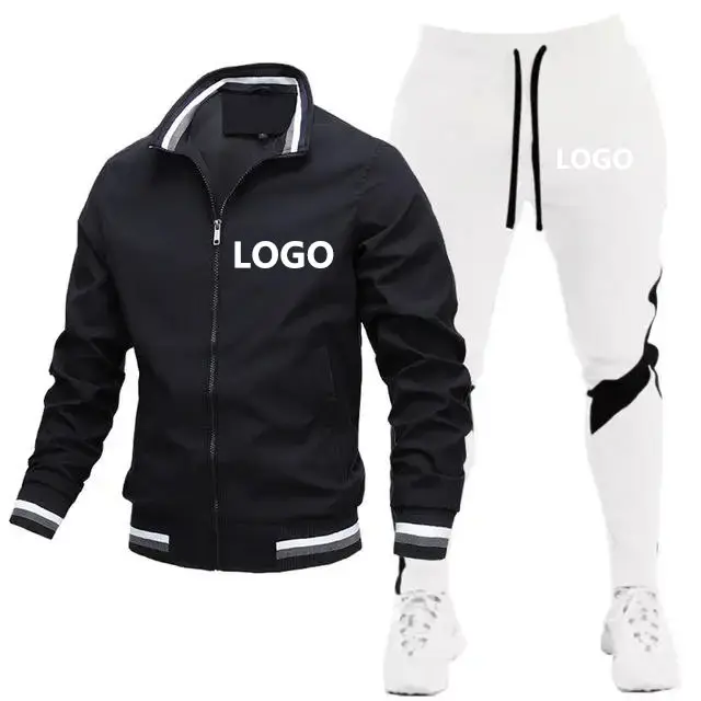 Hot Sale Heren Lange Mouwen Trainingspak Broek Katoen Gratis 1 Riem Tiener Student Trend Slim Casual 4-delige Set