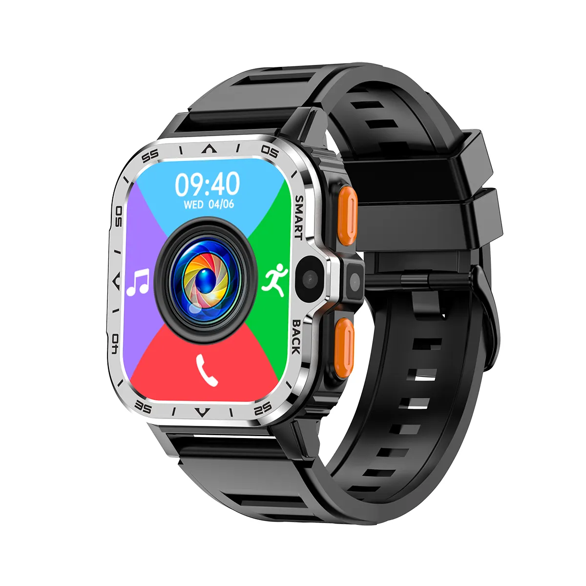 RAM Sim Quad Core CPU 4G Smartwatch Smart Watch Porter PGDWATCH GPS NFC 64GB ROM 4GB 2.03 Inch HD Écran WIFI Caméra 200W 800W TFT