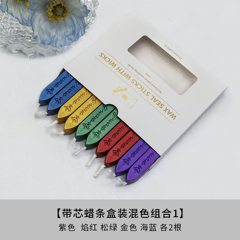 letter pattern wax strips with core-boxed mixed-color set 1