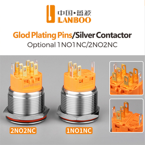 LANBOO <strong>25</strong>/30mm 3A Latching or Momentary Push Button <strong>Switch</strong> 1NO1NC Can Be Customized with Two Color Three and Color LED - Product Image 3