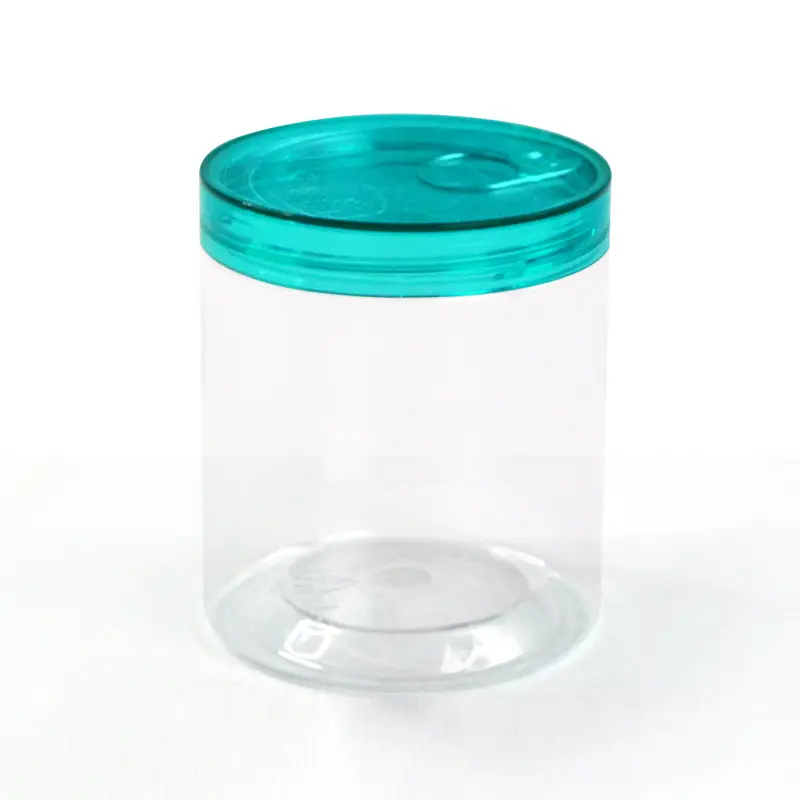 Groothandel Hoge Kwaliteit Huisdier Plastic Pot Met Kristal Plastic Deksel Gemakkelijk Afpellen Einde Voor Noten Snoep Snoep Droge Voedselverpakking