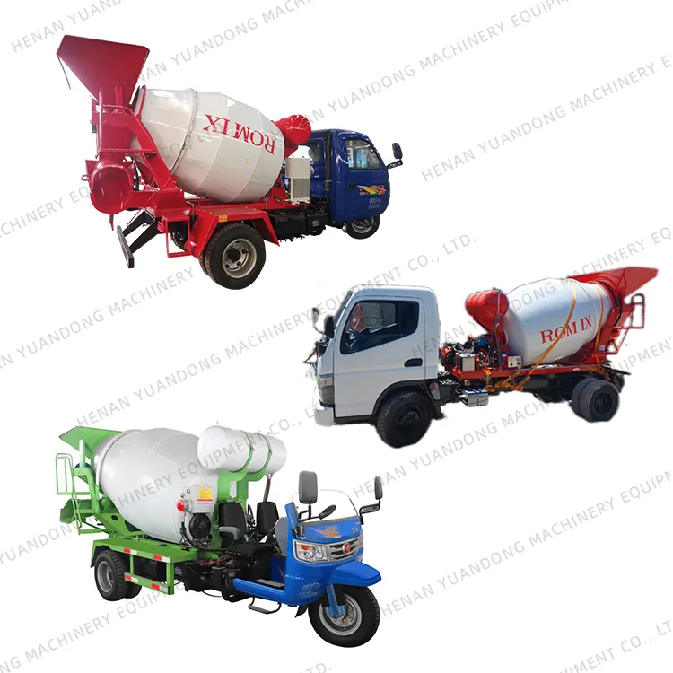 Tricycle Concrete Petrol Diesel Mixer Truck 2.5m3 Mobile Small Mini Cement Mixing Equipment for Engineering Construction