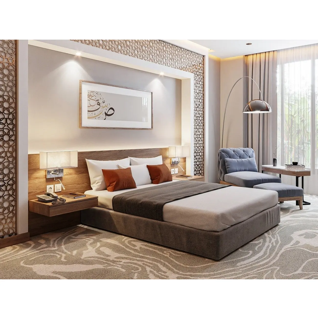 Muebles de madera modernos para hoteles boutique personalizados para apartamentos y villas