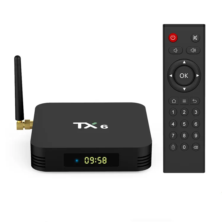 الأحدث ، صندوق تلفزيون رباعي النواة ، أندرويد ، TVBOX TX6 TX6 4GB 32GB ، مجموعة إنترنت Allwinner H6 Android TV box