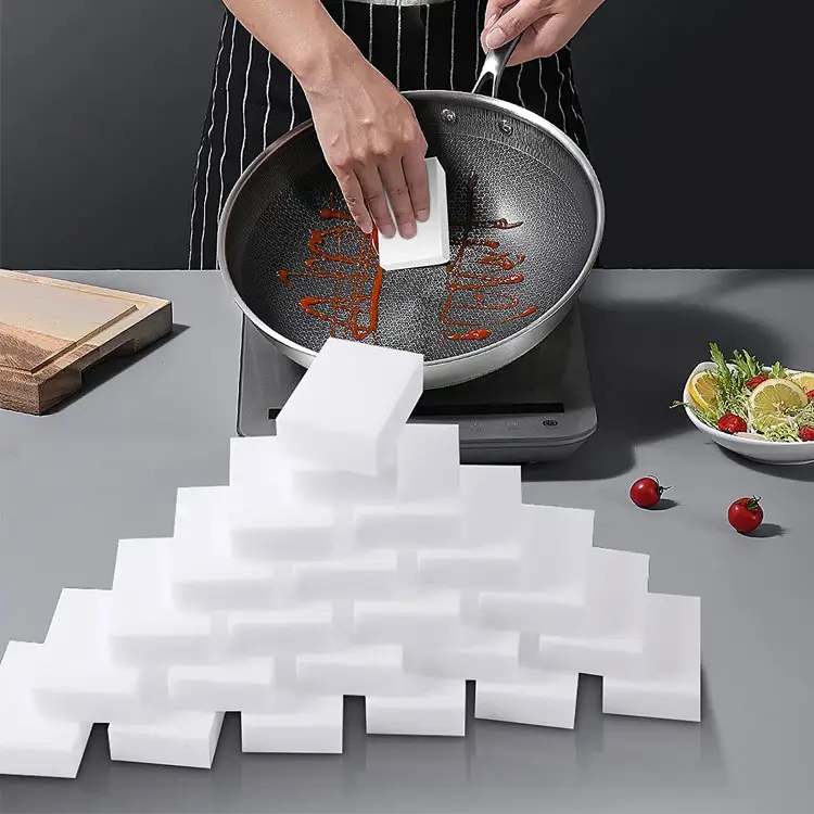 Hot Selling Badkamer Keuken Hoge Dichtheid Wit Dik Schuim Langdurige Melamine Schoonmaken Sponzen