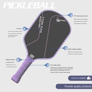 ไม้พิคเคิลบอล T700 สำหรับ <span class=keywords><strong>Pico</strong></span> ผ้าคาร์บอนไฟเบอร์หลากสี ผิวด้าน แกน PP รังผึ้ง น้ำหนัก 230 กรัม - Product Image 3