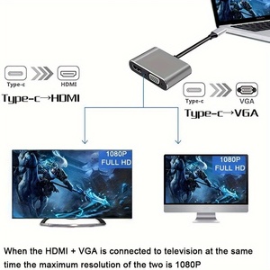 4合1 C型适配器集线器至HDMI VGA USB 3.0数字AV多端口适配器，兼容C型PD充电端口 - Product Image 5