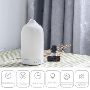 LED Light Diffusor mit ätherischen Ölen Home Luftbe feuchter Keramik Aroma Diffusor - Product Image 6