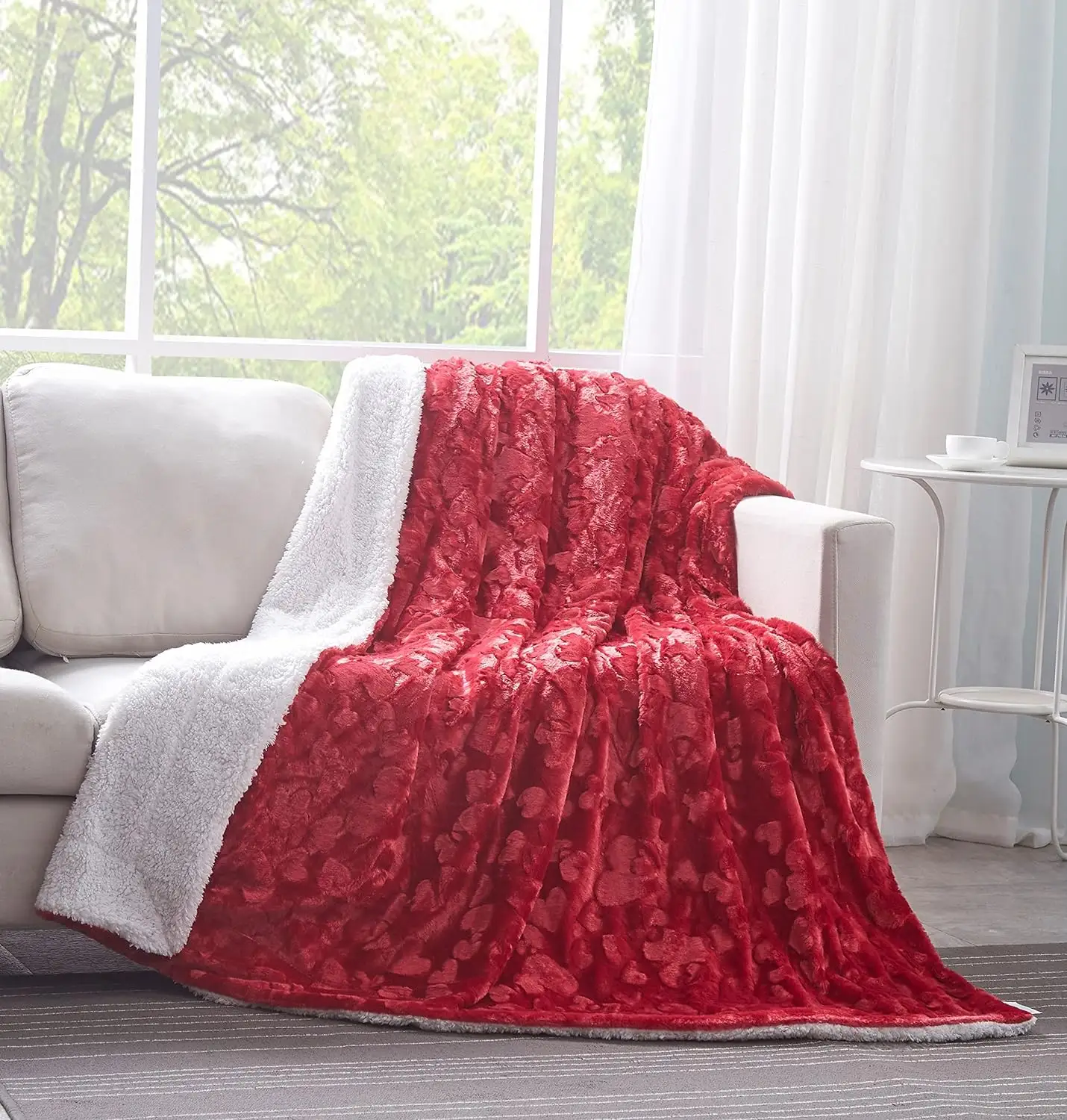 Cobertor Sherpa personalizado com cobertor de pelúcia de cordeiro em relevo, macio e quente, cobertor confortável de sofá-cama dupla face