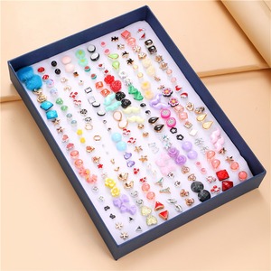 Kutulu earringsof 100 çift çok delikli kombinasyon küpe basit ve şık elmas küpe kaldırmak kolay - Product Image 3