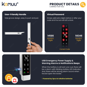 KEMUU Tuya Smart Lock für Schrank Digitales RFID-Kartens chrank schloss Umkleidekabine PIN-Code Schranks chloss mit Alarm - Product Image 3