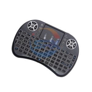 Mini teclado y mouse inalámbricos 2,4G sin unidad con retroiluminación colorida para Raspberry Pi 4B/3B + teclado y mouse con panel táctil