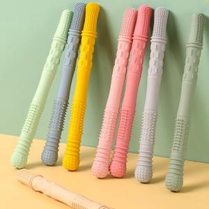 Hot bán BPA free mềm máy rửa chén an toàn Silicone mọc răng Đồ chơi nhai rơm cho trẻ sơ sinh và trẻ mới biết đi cấp thực phẩm bé teethers - Product Image 1