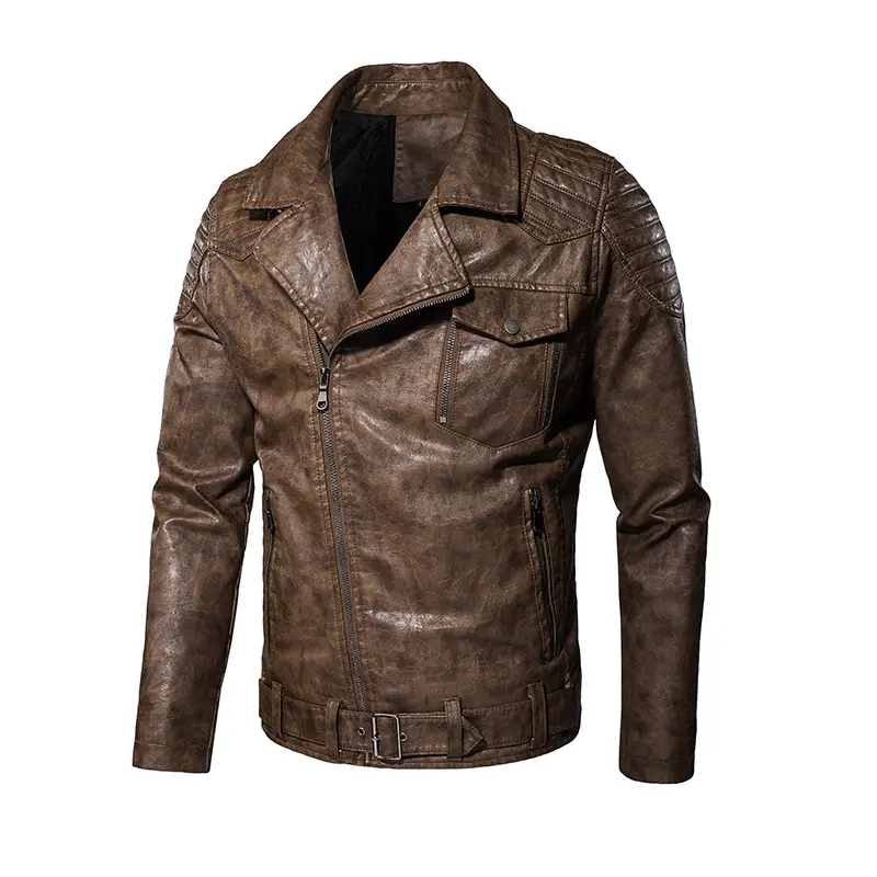 Jaqueta de couro PU moderna personalizada vintage mais vendida Jaqueta masculina de tamanho grande para motocicleta ​