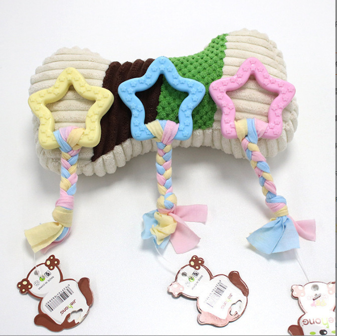 Jouet pour chien, couleurs assorties, motif étoile à cinq branches, 1 pièce