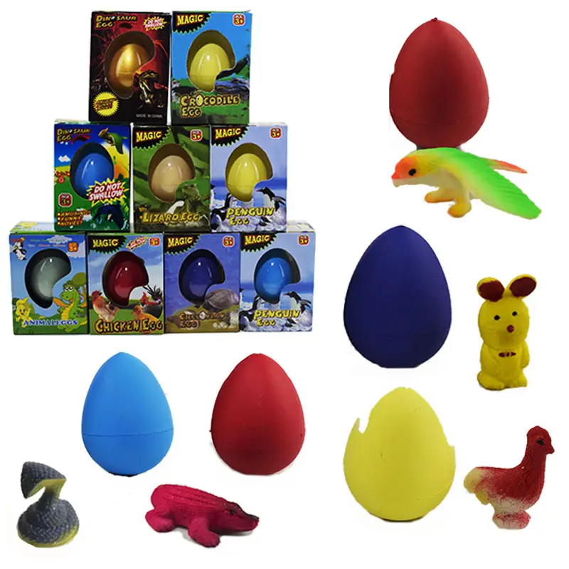 Huevos de Pascua con juguetes dentro del agua, juguete de huevo sorpresa que crece, huevo de dinosaurio pequeño con crecimiento