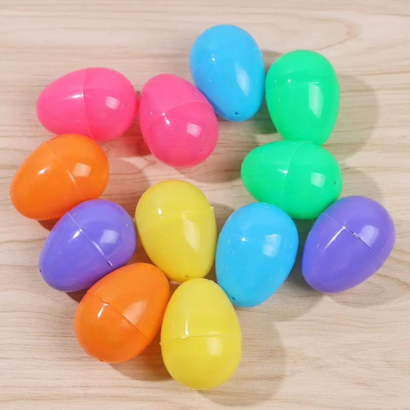 Goedkope Kleine Plastic 4*6Cm Kleurrijke Happy Easter Hunter Ornament Pp Plastic Ei Open Bal