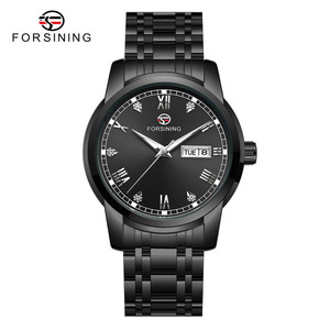 FORSINING Automatische mechanische Herren Armbanduhr Sport uhr Diamant Edelstahl Datum Woche Herren uhr