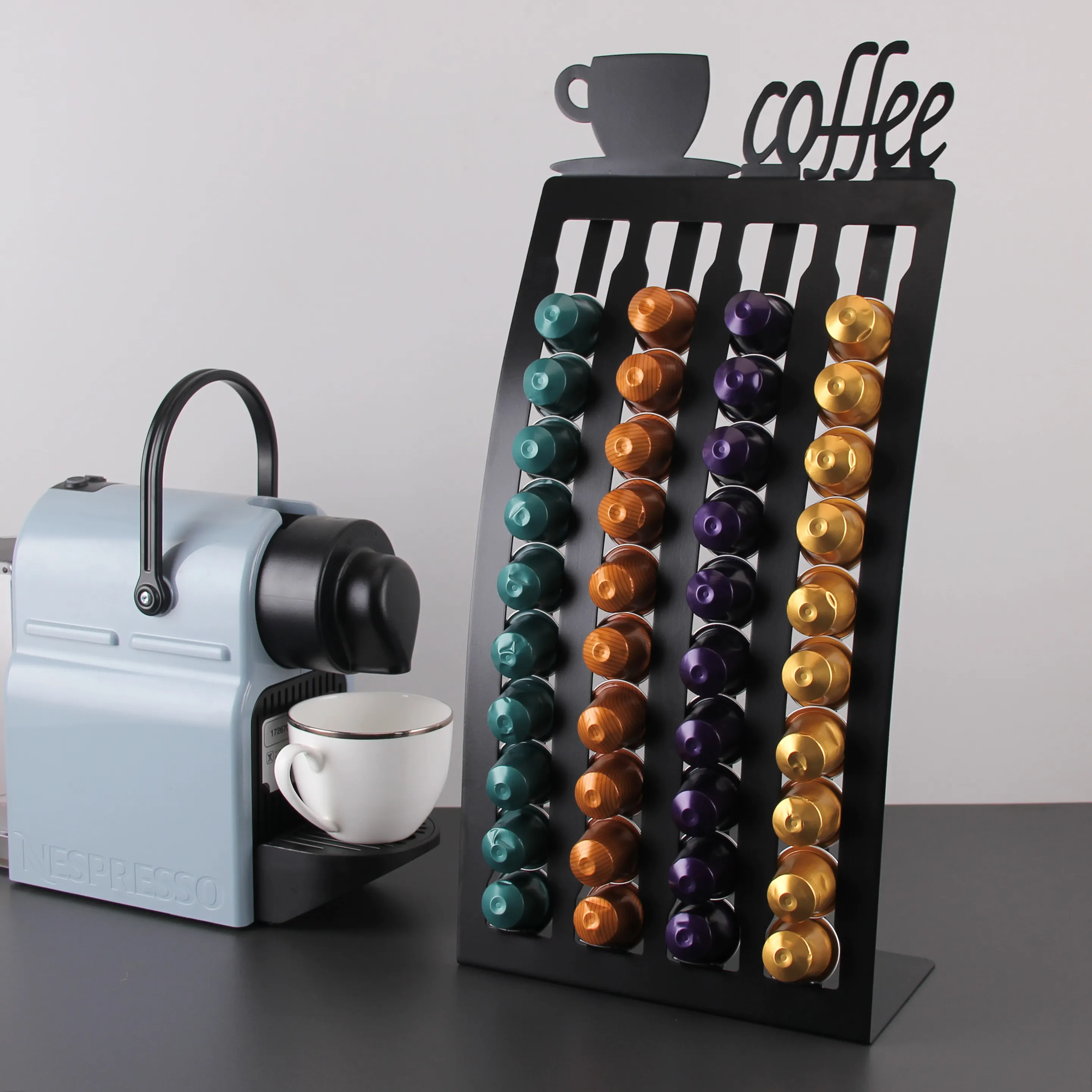 Filo Tazza di Caffè Pod Basamento Nespresso Capsula di Disegno Del Supporto Del Metallo di Nuovo Da Cucina Stoccaggio Supporti & Rack, stoccaggio Supporti & Rack di Ferro