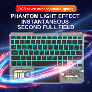 Teclado inalámbrico transparente ITZR con panel táctil Teclado retroiluminado RGB recargable para teléfono Tableta Computadora - Product Image 4