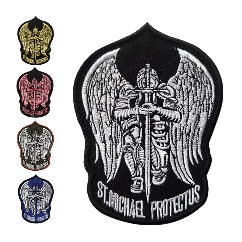 ST.Michael Protectus Bestickter Stoff Patch Abzeichen Armband Stickerei Patch mit Klett verschluss