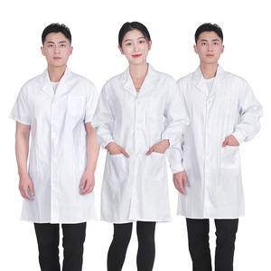 Mantel laboratorium warna putih, seragam medis perawat dokter rumah sakit, mantel Lab lengan panjang - Product Image 2