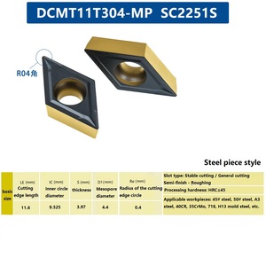 Herramienta de grano de corte de torneado de carburo rómbico, herramienta CNC/Herramienta de torno de molino de extremo, inserto indexable DCMT/TCMT 11T304/08/16T3 - Product Image 3