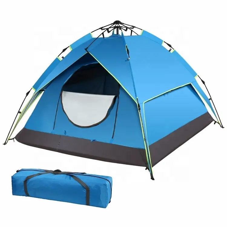 방수 야외 레저 2 3 4 사람 더블 레이어 인스턴트 설정 비치 캠핑 가족 접이식 텐트 텐트