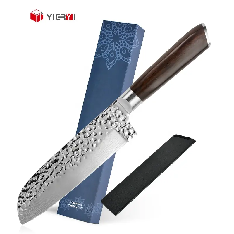 Yieryi di alta qualità tedesco 1.4116 acciaio al carbonio 7 pollici giapponese cucina coltello Santoku coltello